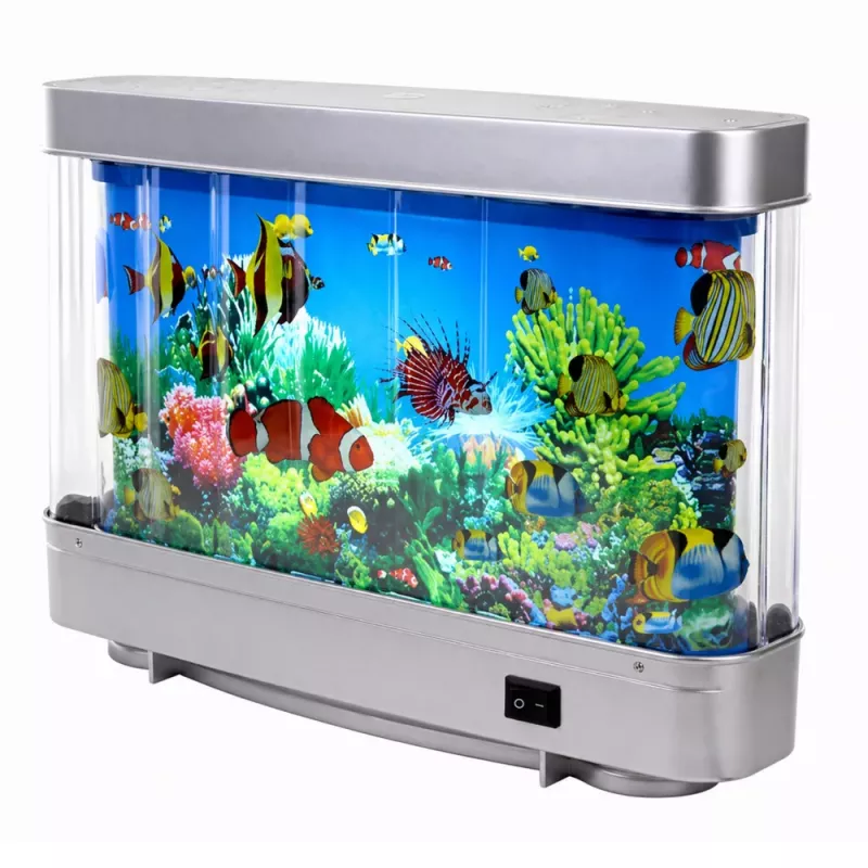 LEAN Artificial Decorative Aquarium LED Night Light 3D Fish Moving Colorful