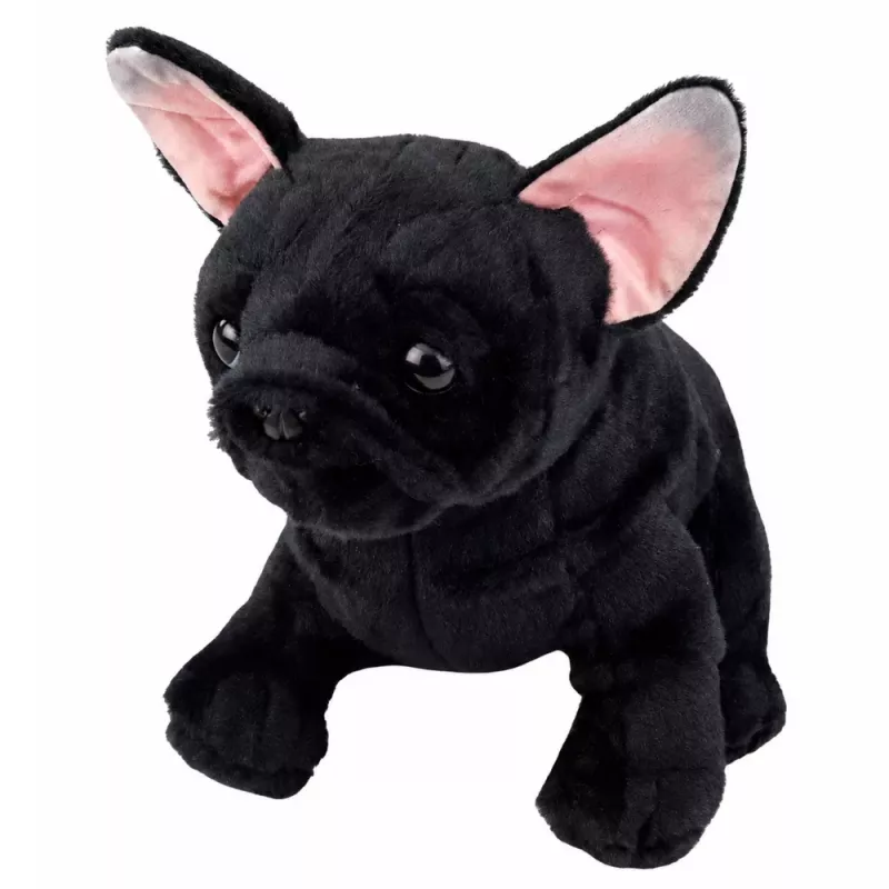 LEAN TOYS Plush Toy French Bulldog Black 22 cm