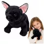 LEAN TOYS Plush Toy French Bulldog Black 22 cm