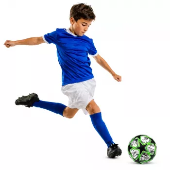 LEAN TOYS Training Football for Grass Field Green Stars 22cm Size 5