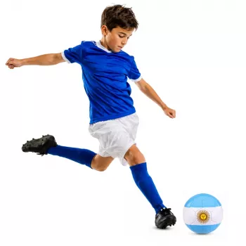 LEAN TOYS Training Football for Grass Field, Argentina Colors, 22cm, Size 5