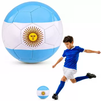 LEAN TOYS Training Football for Grass Field, Argentina Colors, 22cm, Size 5