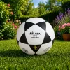 LEAN TOYS Training Football for Grass Field Black and White Milasa 22cm Size 5
