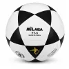 LEAN TOYS Training Football for Grass Field Black and White Milasa 22cm Size 5