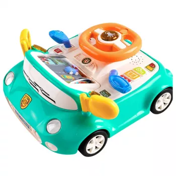 LEAN TOYS Interactive Panel Driving Simulator Car Lights Sounds Blue