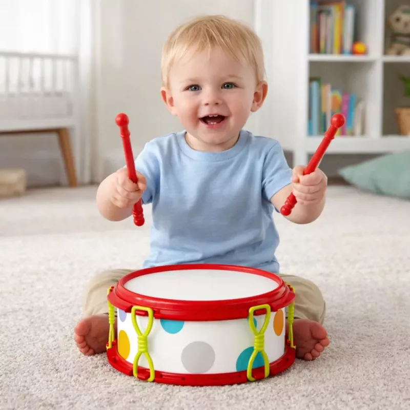 LEAN TOYS Musical Instruments For Children Drum Rattles Tambourine Castanets