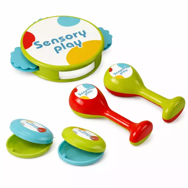 LEAN TOYS Musical Instruments For Children Drum Rattles Tambourine Castanets