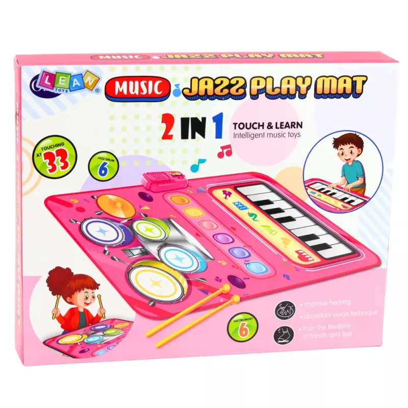 LEAN TOYS Interactive Musical Dance Mat Educational Drums Piano 2 in 1