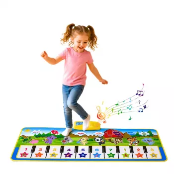 LEAN TOYS Educational Musical Mat Piano Animals Instrument Sounds 100x36 cm