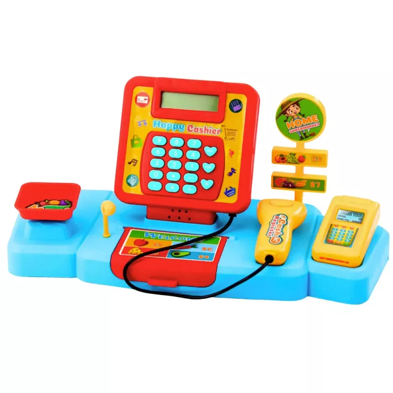 LEAN TOYS Interactive Checkout Supermarket Trolley with Scanner and Scale