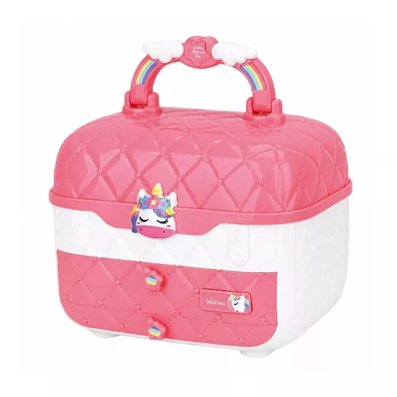 LEAN TOYS Beauty Set Children's Cosmetics Box Pink Unicorn 72 pcs.