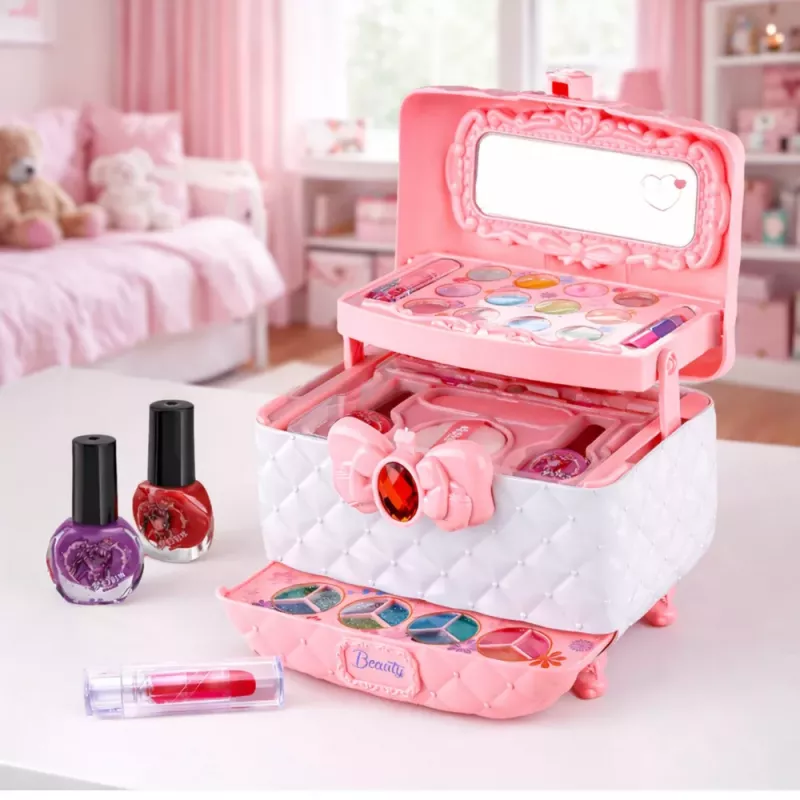 LEAN TOYS Beauty Set for Makeup and Nails Cosmetics Case for Kids