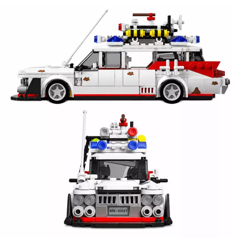 LEAN TOYS Building Blocks Car Ghost Bus White 631 pcs.