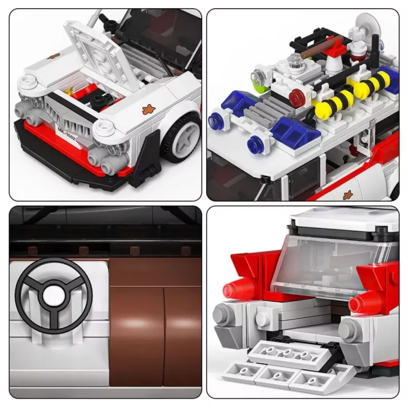 LEAN TOYS Building Blocks Car Ghost Bus White 631 pcs.