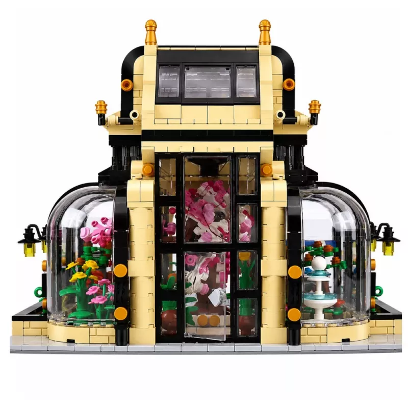 LEAN TOYS Building Blocks Botanical Garden Orangery with LED Light 2147 Pieces