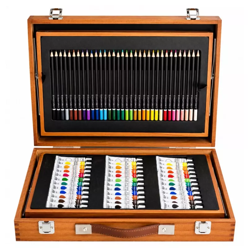 LEAN Large Art Set in a Case for Painting and Drawing 174 pcs.