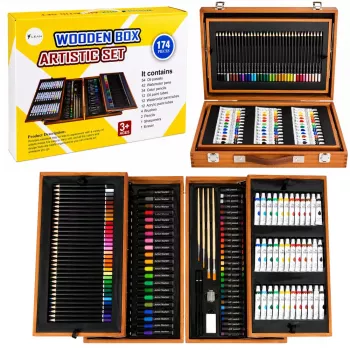 LEAN Large Art Set in a Case for Painting and Drawing 174 pcs.