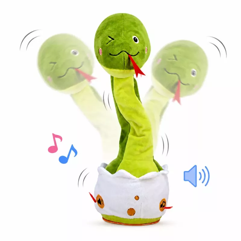 LEAN TOYS Plush Dancing Snake Interactive Musical Sounds Mascot Green