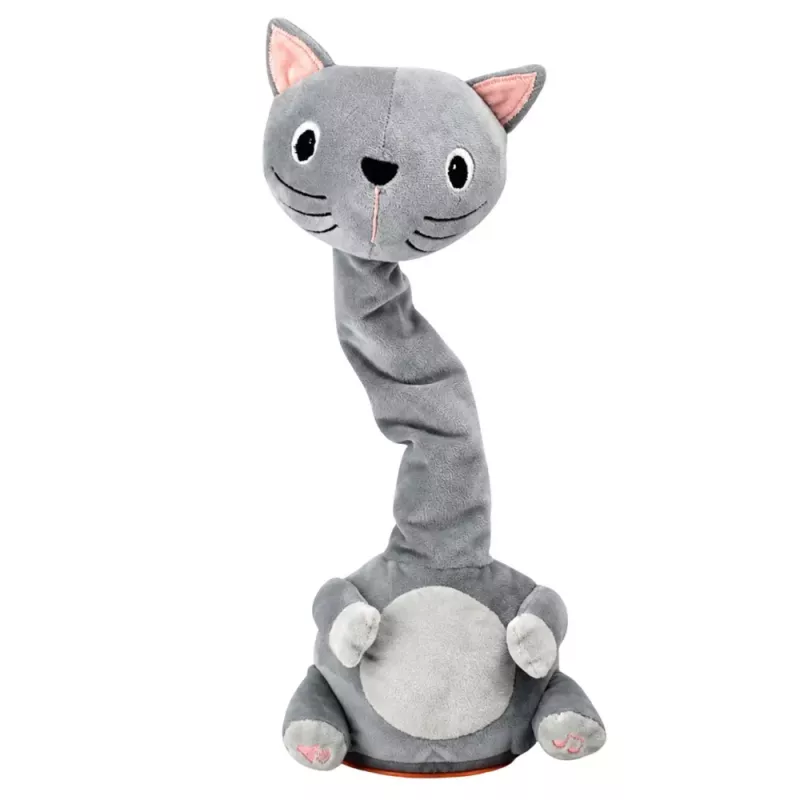 LEAN TOYS Plush Dancing Cat Interactive Toy Musical Sounds Mascot Gray