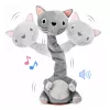 LEAN TOYS Plush Dancing Cat Interactive Toy Musical Sounds Mascot Gray