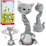 LEAN TOYS Plush Dancing Cat Interactive Toy Musical Sounds Mascot Gray