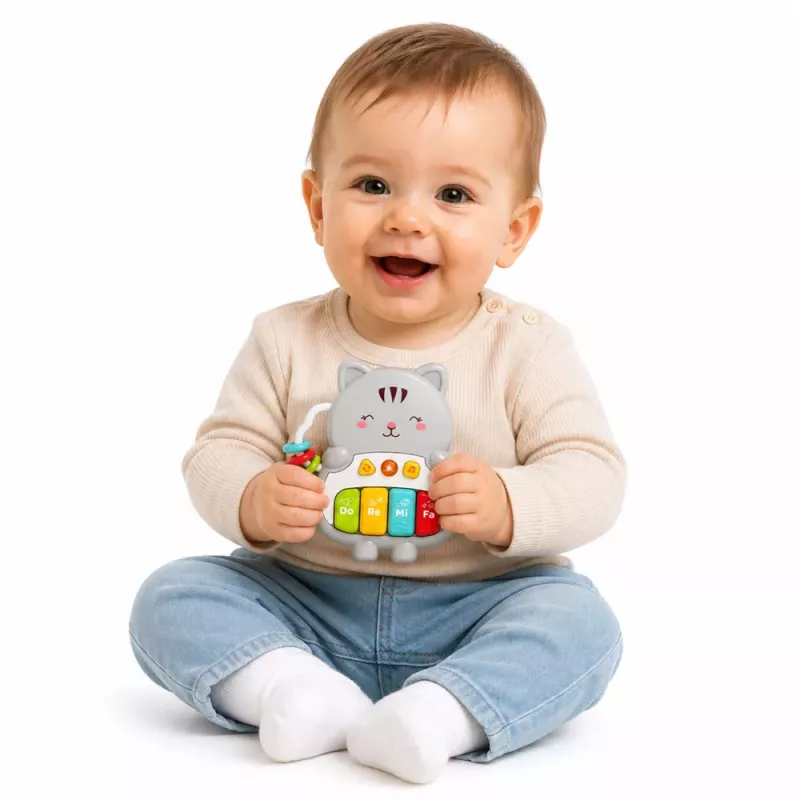 LEAN TOYS Musical Toy Kitten Piano Educational For Toddlers Melodies Sounds
