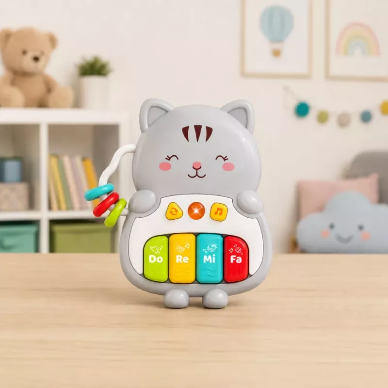 LEAN TOYS Musical Toy Kitten Piano Educational For Toddlers Melodies Sounds