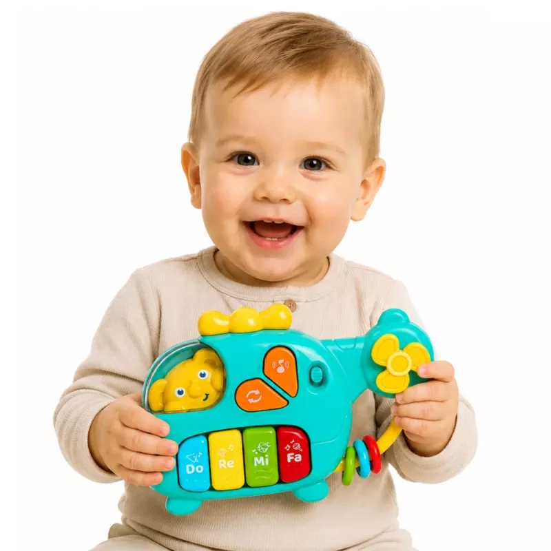 LEAN TOYS Musical Helicopter Educational Piano for Toddlers Melodies Sounds