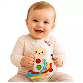 LEAN TOYS Sensory Toy For Toddlers Llama With Strings Pop-It Beads