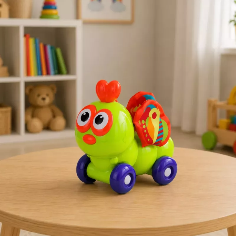 LEAN TOYS Interactive Bee Sensory Car Toy for Toddlers Green