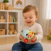 LEAN TOYS Interactive Sensory Toy Elephant Car for Toddlers Gray