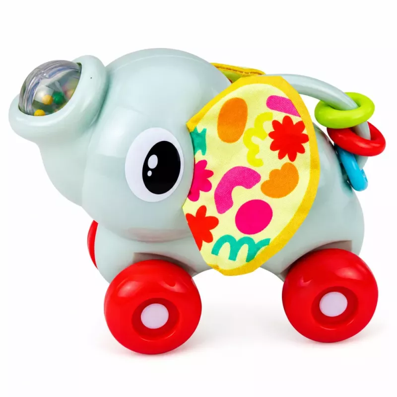LEAN TOYS Interactive Sensory Toy Elephant Car for Toddlers Gray