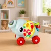 LEAN TOYS Interactive Sensory Toy Elephant Car for Toddlers Gray