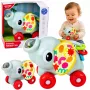LEAN TOYS Interactive Sensory Toy Elephant Car for Toddlers Gray