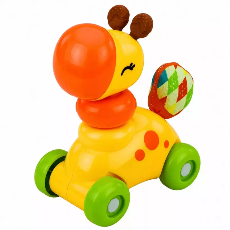 LEAN TOYS Interactive Sensory Toy Giraffe Car For Toddlers Yellow