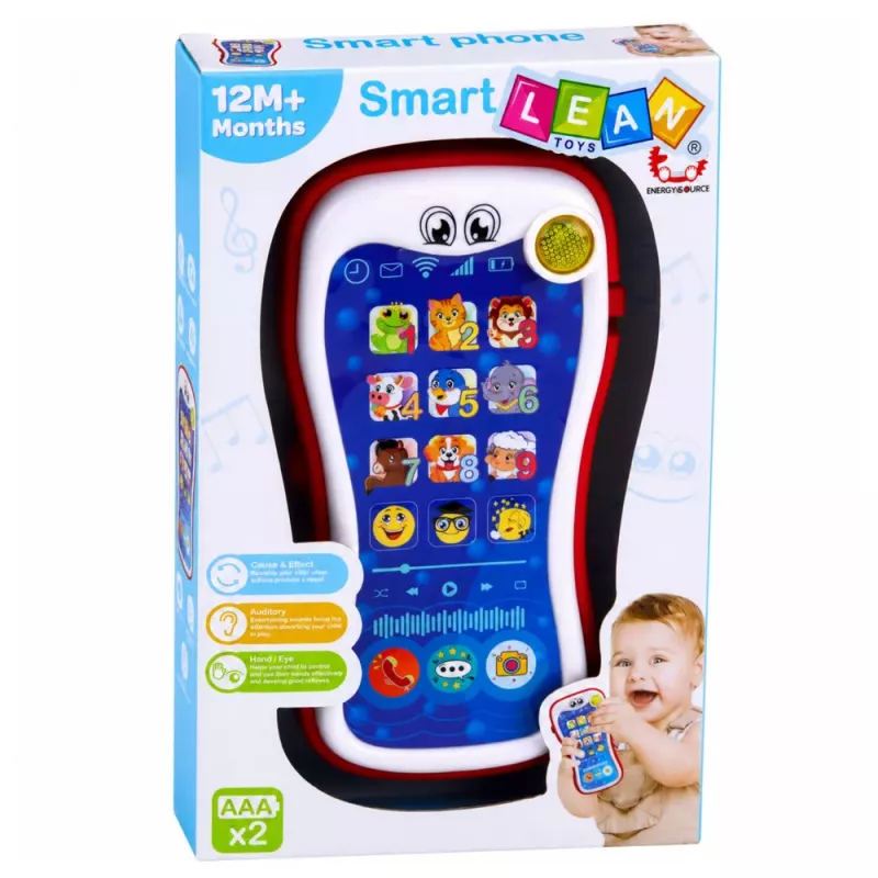 LEAN TOYS Interactive Educational Phone For Toddlers Animal Sounds Lights