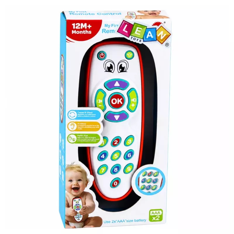 LEAN TOYS Interactive Educational Remote Control for Toddlers with Adjustable Lights and Sound