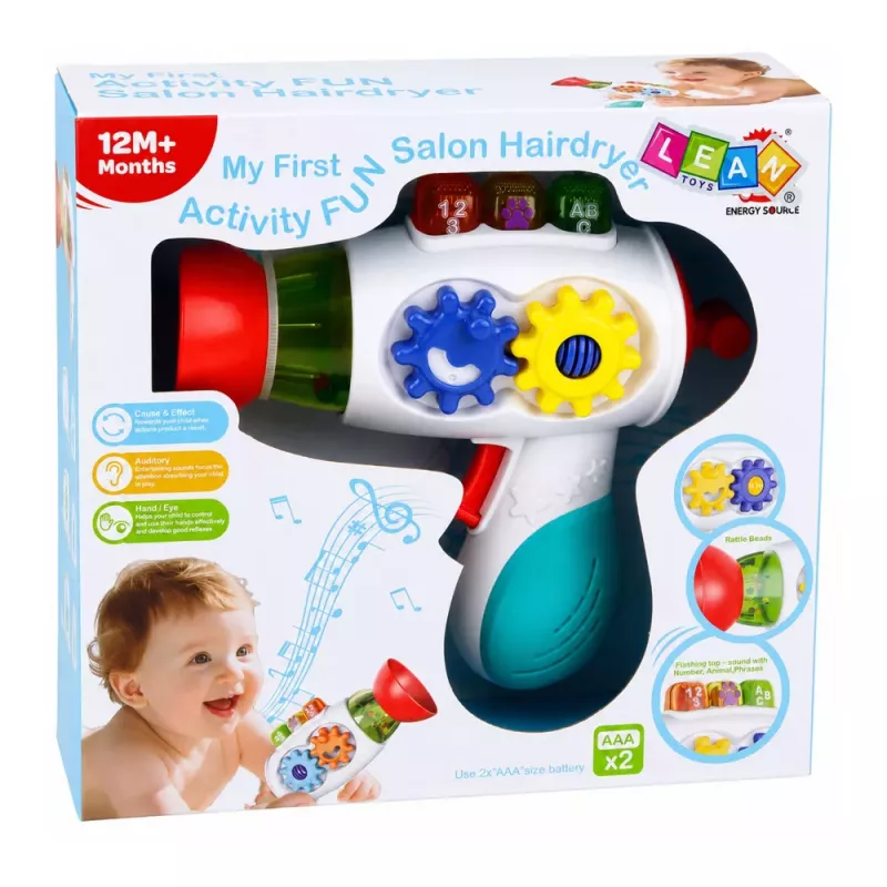 LEAN TOYS Interactive Baby Dryer with Lights, Sounds, Gears and Balls
