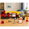 LEAN TOYS Fire Department Motorized Fire Truck Firefighter Figure Building Blocks Set