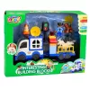 LEAN TOYS City Police Car Set with Motorized Bricks, Figures, Accessories