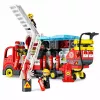 LEAN TOYS Foldable Fire Truck Building Blocks Set with Firefighter Figures, Lights & Sounds, 94 Pieces