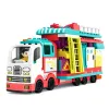 LEAN TOYS Folding Camper Construction Bricks Figures Lights Sounds 98 pcs.
