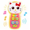 LEAN TOYS Interactive Baby Phone Kitten Mirror Rattle Lights Sound