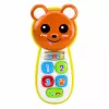 LEAN TOYS Interactive Baby Phone Teddy Bear with Mirror Rattle Lights Sounds