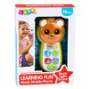 LEAN TOYS Interactive Baby Phone Teddy Bear with Mirror Rattle Lights Sounds