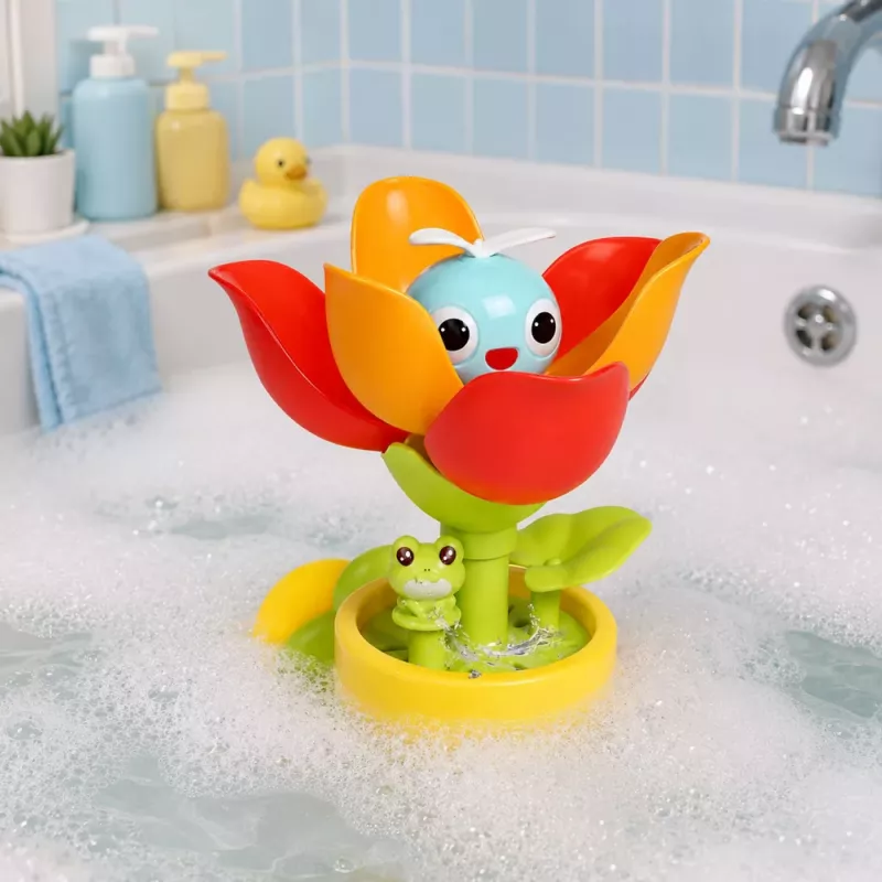 LEAN TOYS Bath Toy Tulip Flower Pot Watering Can Water Fountain