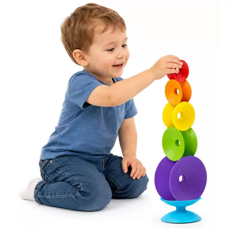 LEAN TOYS Twisted Sensory Tower Educational Puzzle For Toddlers Colorful
