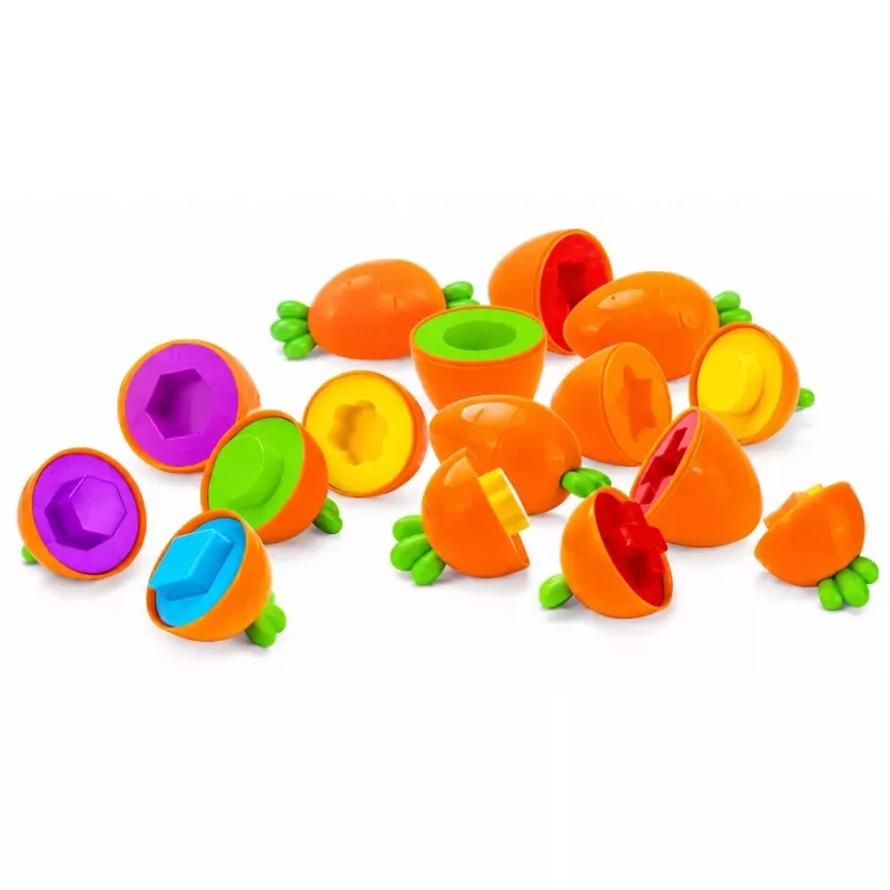 LEAN TOYS Educational Carrot Sorter Matching Shapes Colors 12 pcs.