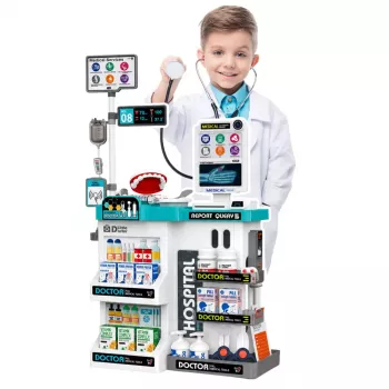 LEAN TOYS Large Medical Set Medical Table Doctor Lights Sounds Accessories 61 pcs.