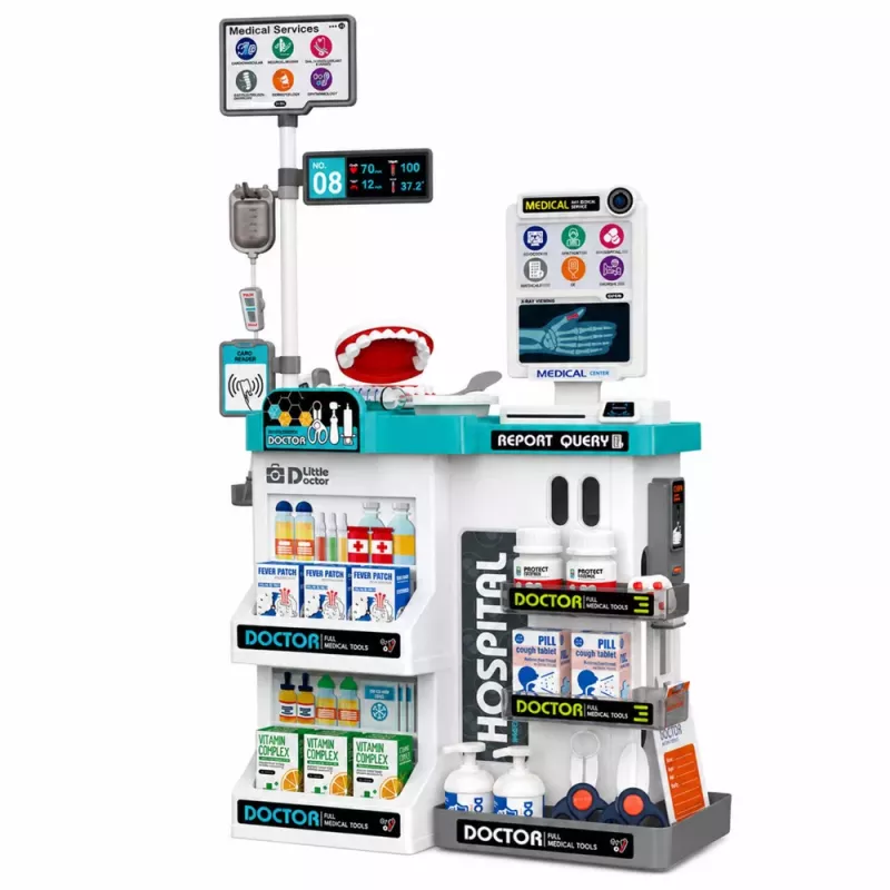 LEAN TOYS Large Medical Set Medical Table Doctor Lights Sounds Accessories 61 pcs.